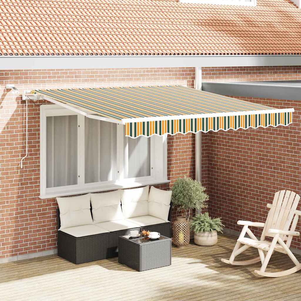Uitschuifbare luifel Groen en Geel 300 x 250 cm Polyester is nu te koop bij PeponiXL, paradijselijk wonen!