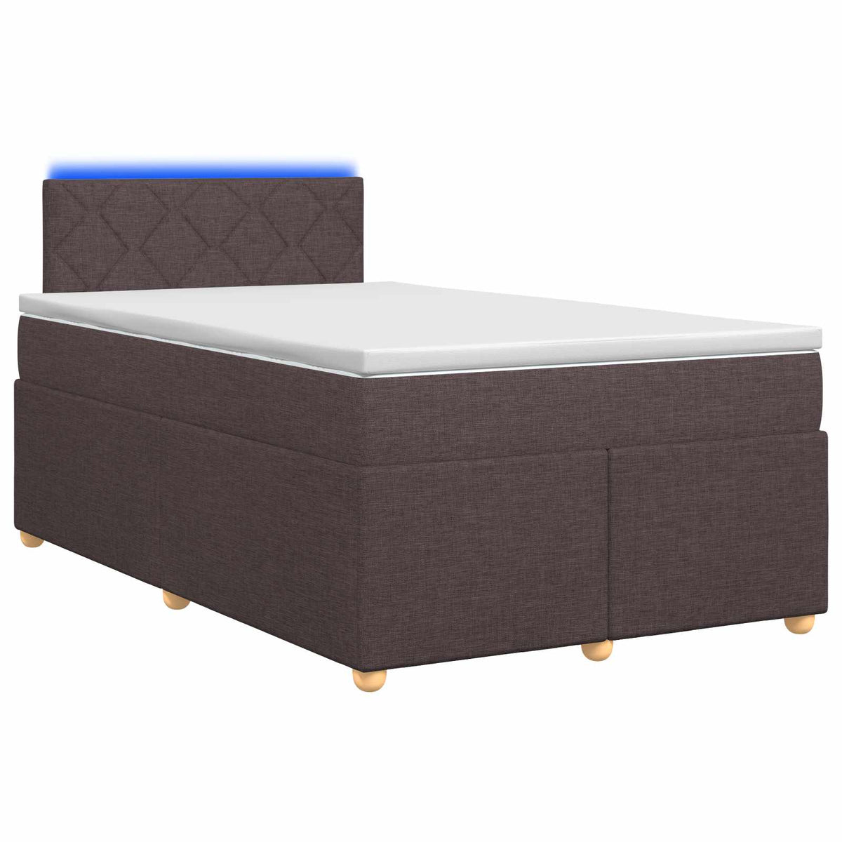 Boxspringbed met matras Donkerbruin 120 x 200 cm Stof is nu te koop bij PeponiXL, paradijselijk wonen!