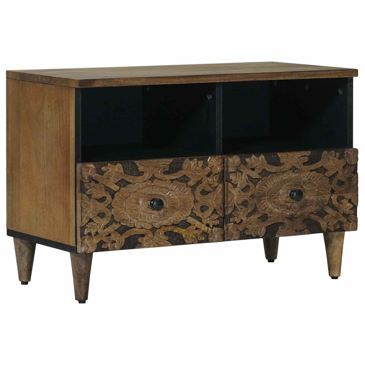 TV-kast met opslag Bruin 70 x 33,5 x 46 cm Massief Mango Hout is nu te koop bij PeponiXL, paradijselijk wonen!