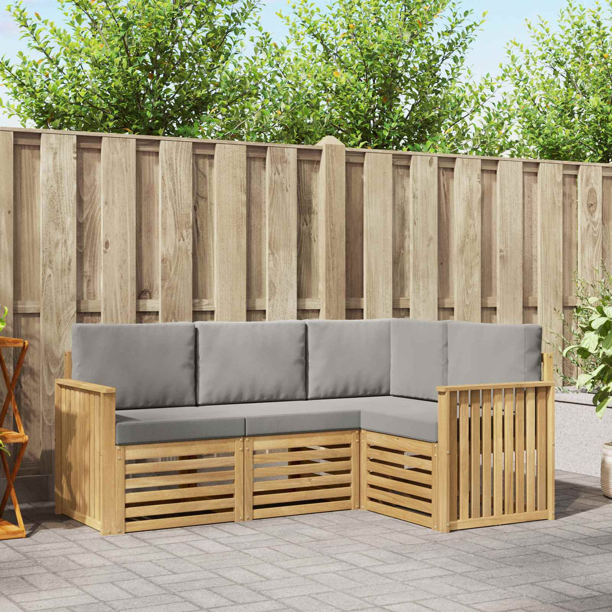 Sofa-Sets 4 pcs Wit en Lichtgrijs 187,5 x 128,5 x 73 cm is nu te koop bij PeponiXL, paradijselijk wonen!