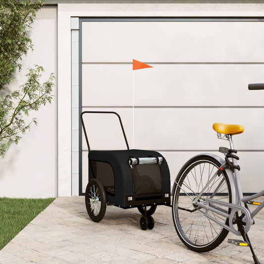 Hondenfietstrailer oxford stof en ijzer zwart is nu te koop bij PeponiXL, paradijselijk wonen!