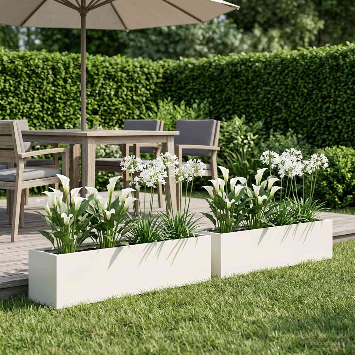 Plantenbak 2 st Wit 100 x 20 x 20 cm Koudgewalst staal is nu te koop bij PeponiXL, paradijselijk wonen!