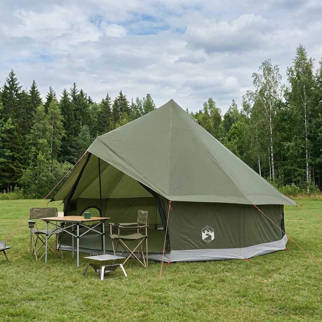 Tipi Tent Olijfgroen 300 x 300 x 200 cm Polyester en staal is nu te koop bij PeponiXL, paradijselijk wonen!