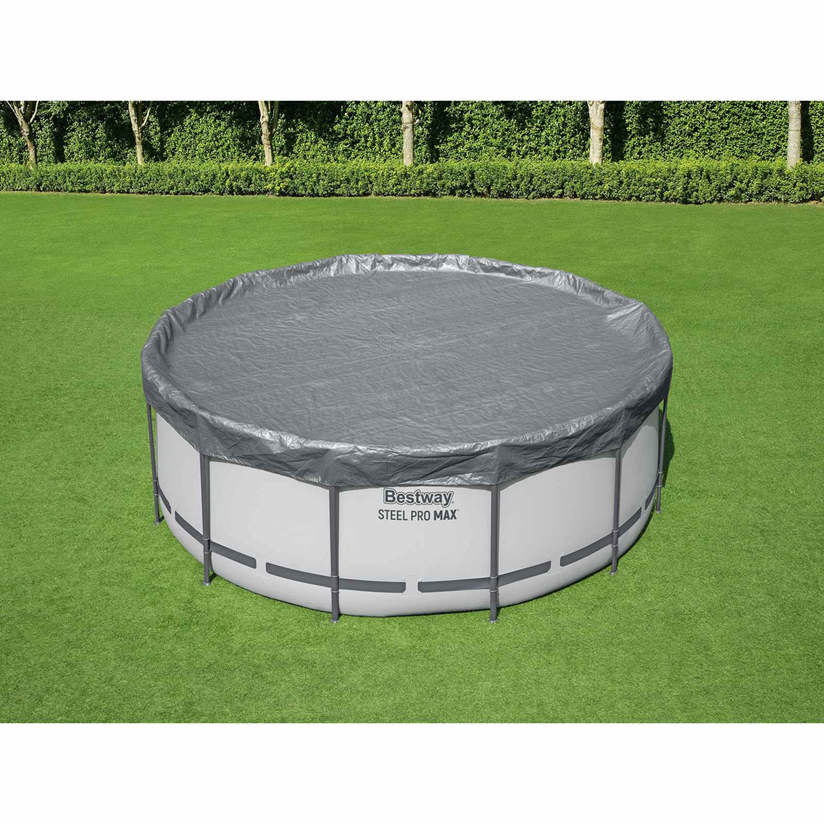 Bestway Zwembadcover Ø3,66 m Rond Polyester Grijs is nu te koop bij PeponiXL, paradijselijk wonen!