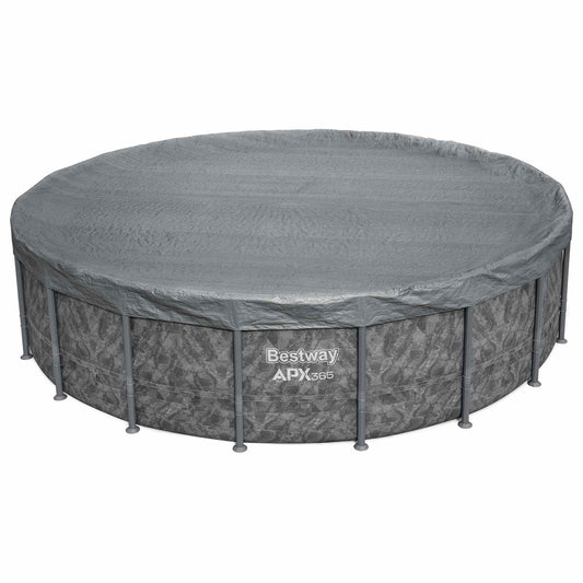 Bestway Zwembadcover Ø5,49 m Rond Polyester Grijs is nu te koop bij PeponiXL, paradijselijk wonen!