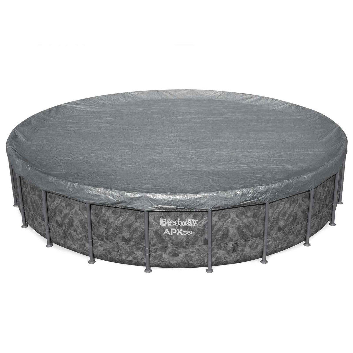 Bestway Zwembadcover Ø6,71 m Rond Polyester Grijs is nu te koop bij PeponiXL, paradijselijk wonen!