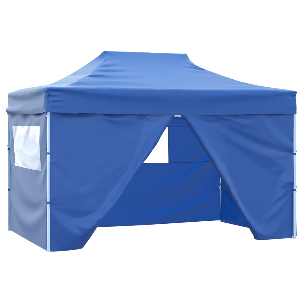 Vouwtent pop-up met 4 zijwanden 3x4,5 m blauw is nu te koop bij PeponiXL, paradijselijk wonen!