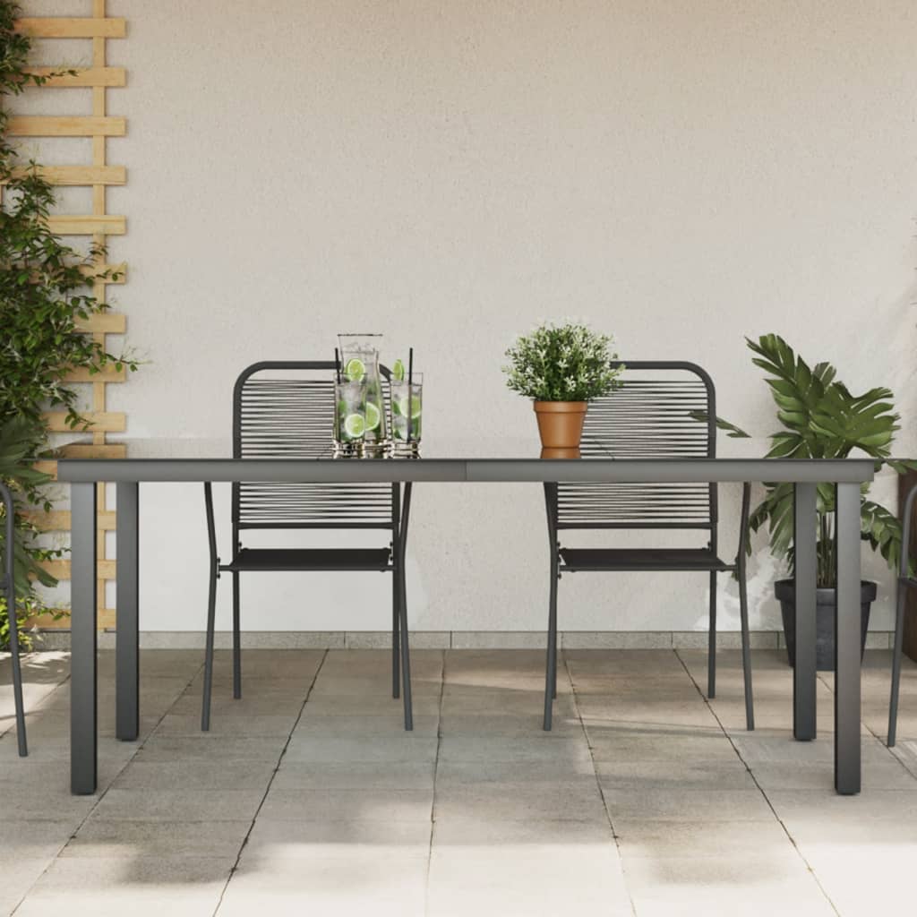 Tuintafel 190x90x74 cm aluminium en glas zwart is nu te koop bij PeponiXL, paradijselijk wonen!