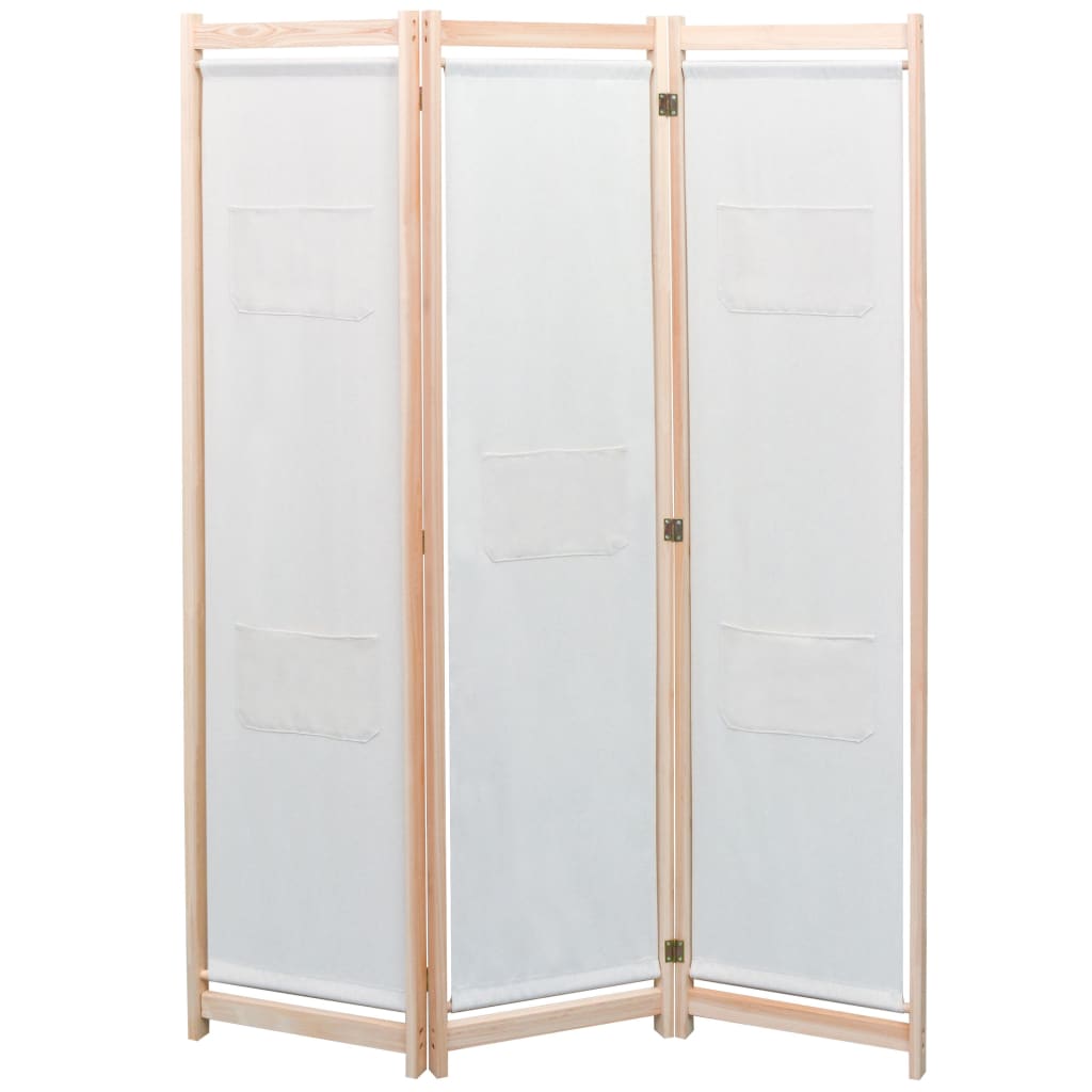 Kamerscherm met 3 panelen 120x170x4 cm stof crème is nu te koop bij PeponiXL, paradijselijk wonen!
