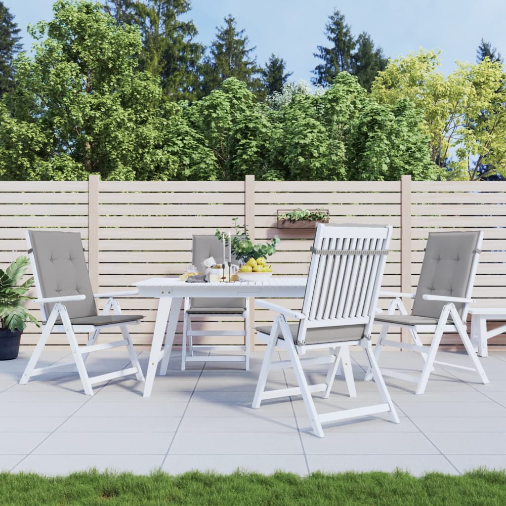 Tuinstoelkussens 4 st hoge rug 120x50x3 cm stof grijs is nu te koop bij PeponiXL, paradijselijk wonen!
