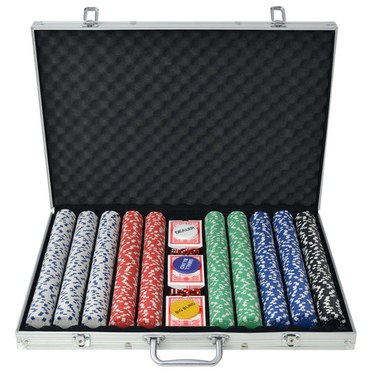Pokerset met 1000 chips aluminium is nu te koop bij PeponiXL, paradijselijk wonen!