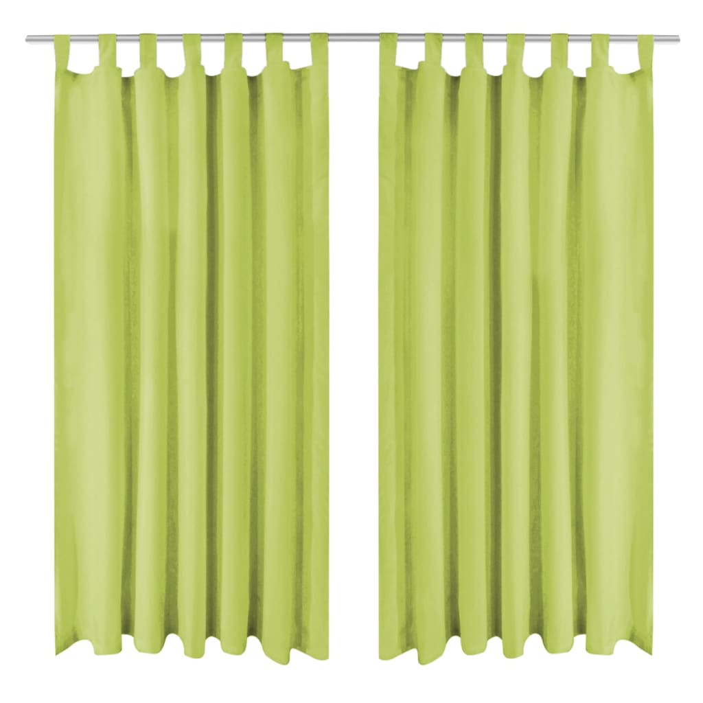 Micro-satijnen gordijnen met lussen 140x175 cm groen 2 st is nu te koop bij PeponiXL, paradijselijk wonen!