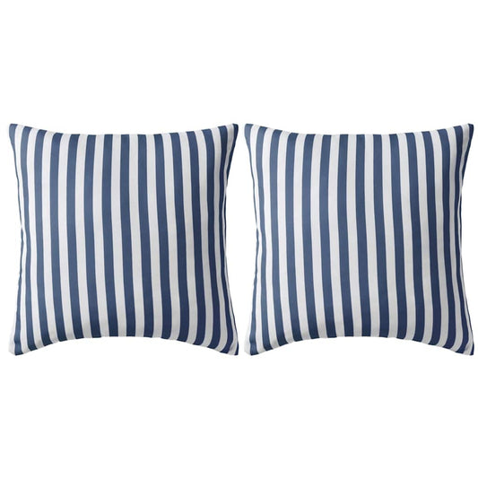Buitenkussens 45x45 cm gestreept marineblauw 2 st is nu te koop bij PeponiXL, paradijselijk wonen!