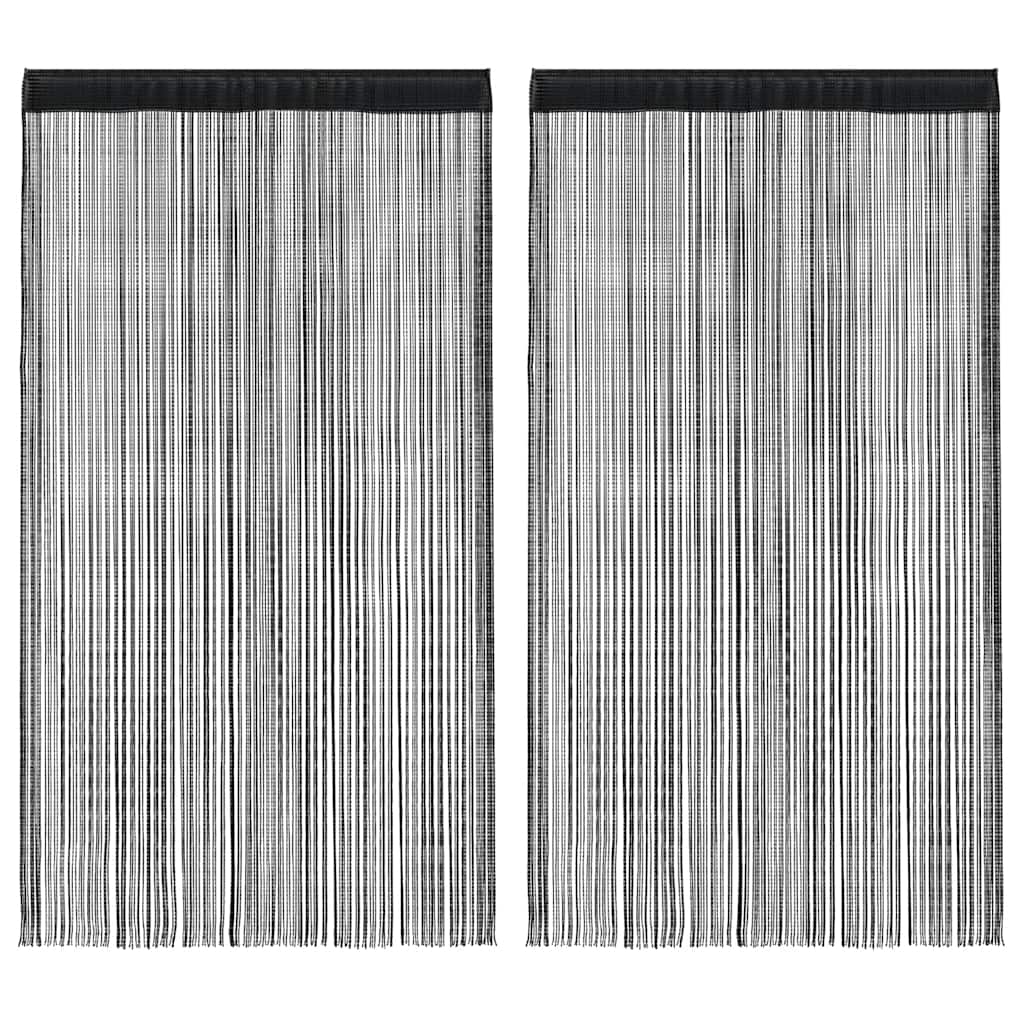 Draadgordijnen 2 st 100x250 cm zwart is nu te koop bij PeponiXL, paradijselijk wonen!