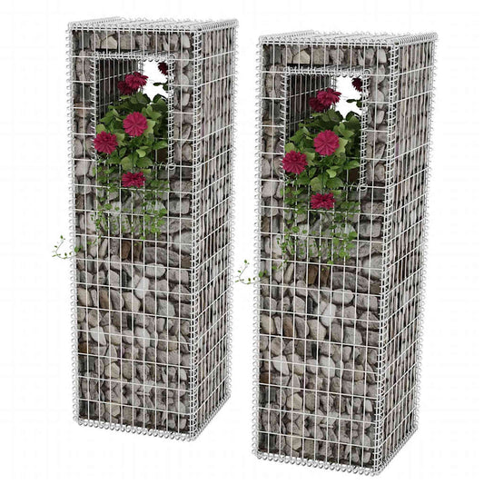 vidaXL Schanskorf palen/plantenbakken 2 st 50x50x160 cm staal