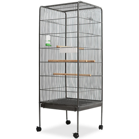 Vogelkooi 54x54x146 cm staal zwart is nu te koop bij PeponiXL, paradijselijk wonen!