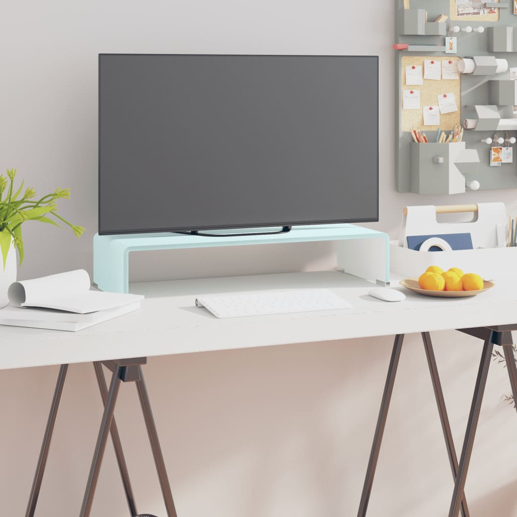 TV-meubel/monitorverhoger 60x25x11 cm glas groen groen is nu te koop bij PeponiXL, paradijselijk wonen!
