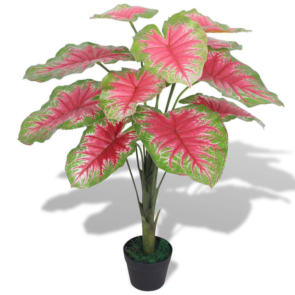 Kunstplant caladium met pot 85 cm groen en rood is nu te koop bij PeponiXL, paradijselijk wonen!