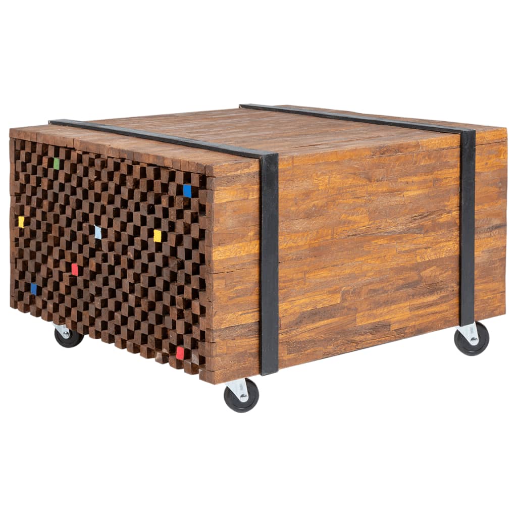 Bijzettafel teakhout 60x60x38 cm is nu te koop bij PeponiXL, paradijselijk wonen!