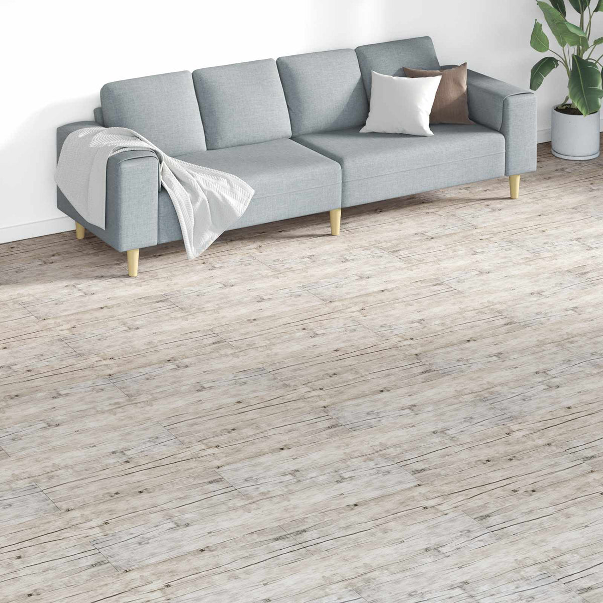 Vloerplanken 18 pcs Grijs 5,26 m² PVC is nu te koop bij PeponiXL, paradijselijk wonen!