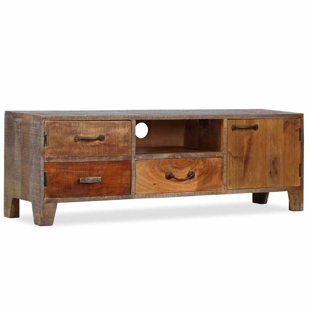 Tv-meubel vintage 118x30x40 cm massief hout is nu te koop bij PeponiXL, paradijselijk wonen!