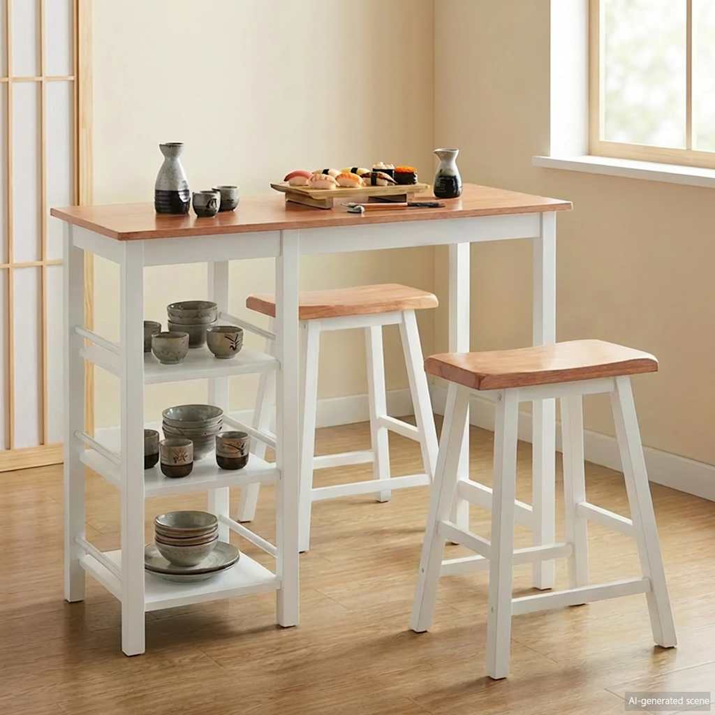 3-delige Barset MDF wit is nu te koop bij PeponiXL, paradijselijk wonen!