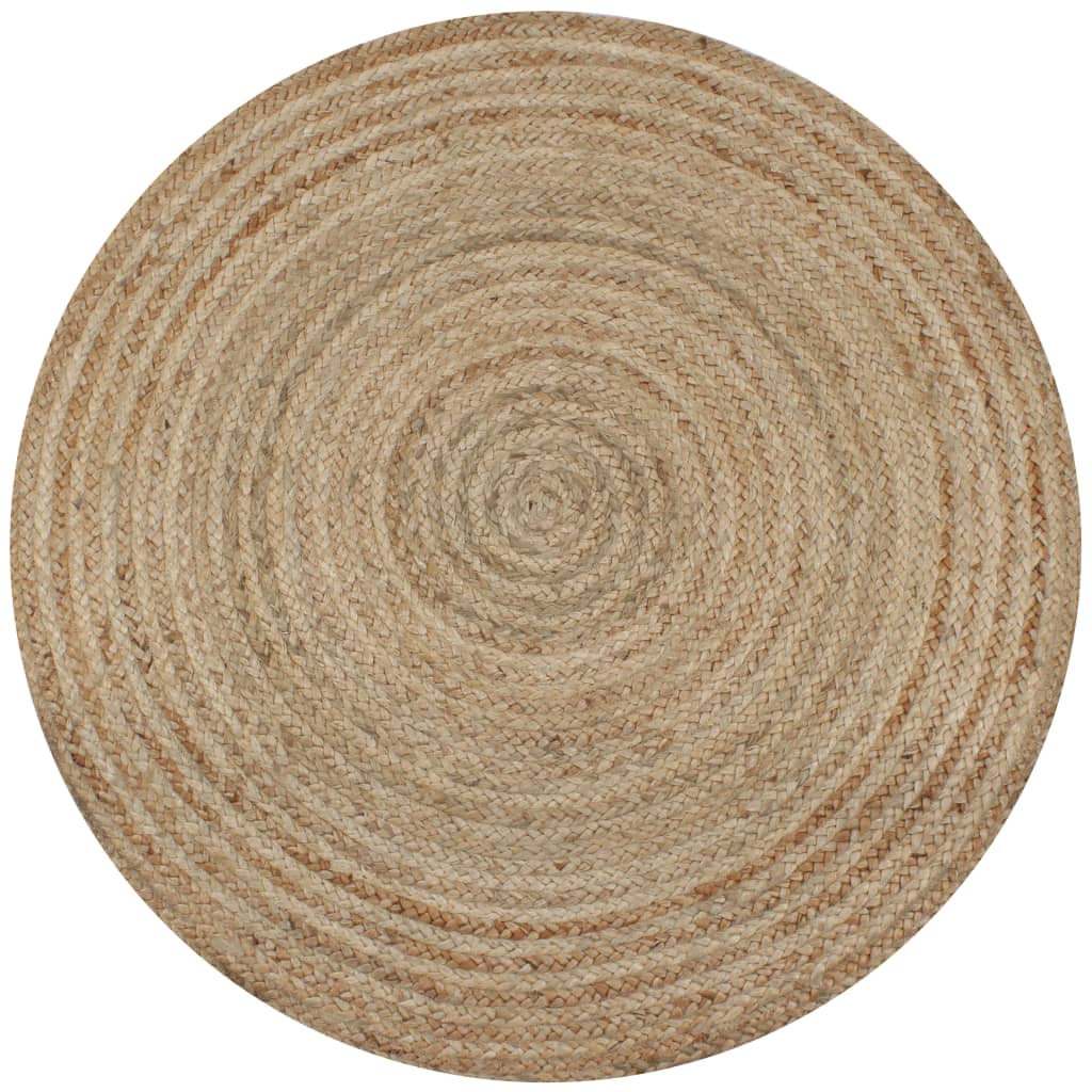Tapijt rond 120 cm gevlochten jute is nu te koop bij PeponiXL, paradijselijk wonen!