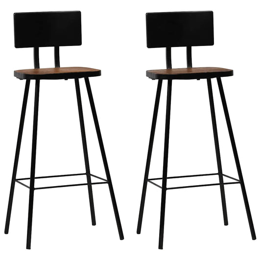 Barkrukken 2 st massief gerecycled hout is nu te koop bij PeponiXL, paradijselijk wonen!