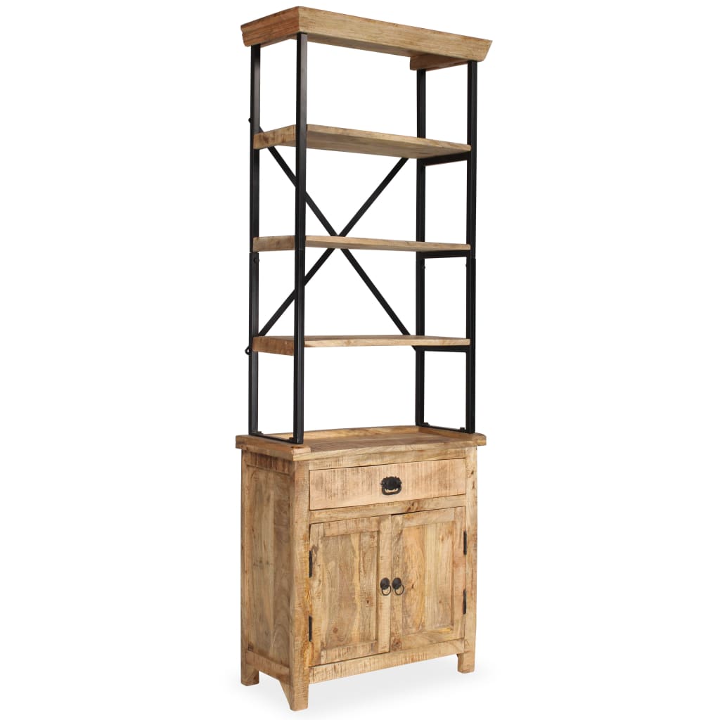 Dressoir met schappen 65x30x180 cm massief mangohout is nu te koop bij PeponiXL, paradijselijk wonen!