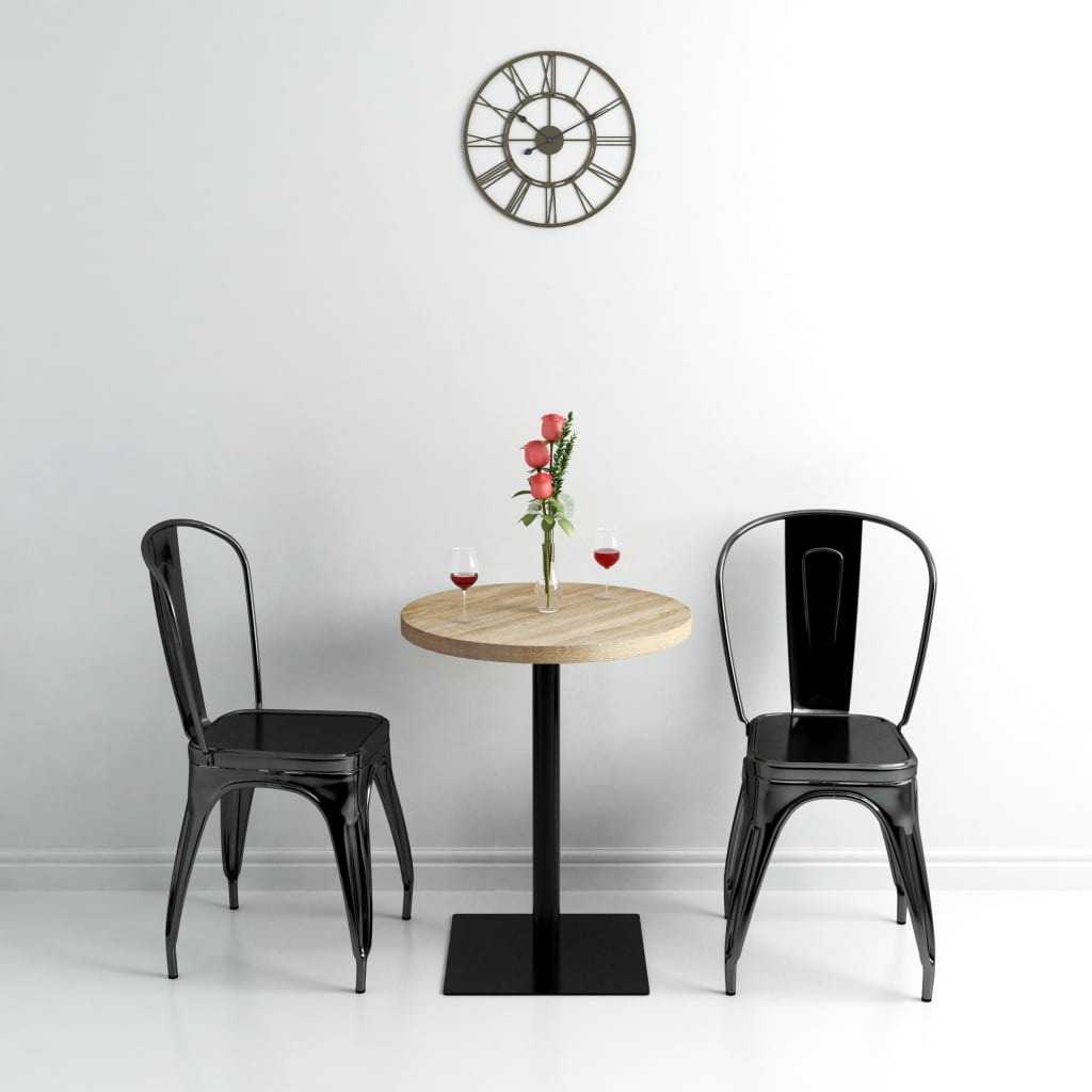 Bistrotafel rond 60x75 cm MDF en staal eikenkleur is nu te koop bij PeponiXL, paradijselijk wonen!
