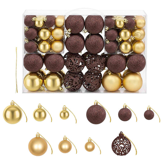 100-delige Kerstballenset 3/4/6 cm bruin/bronskleur/goudkleurig is nu te koop bij PeponiXL, paradijselijk wonen!