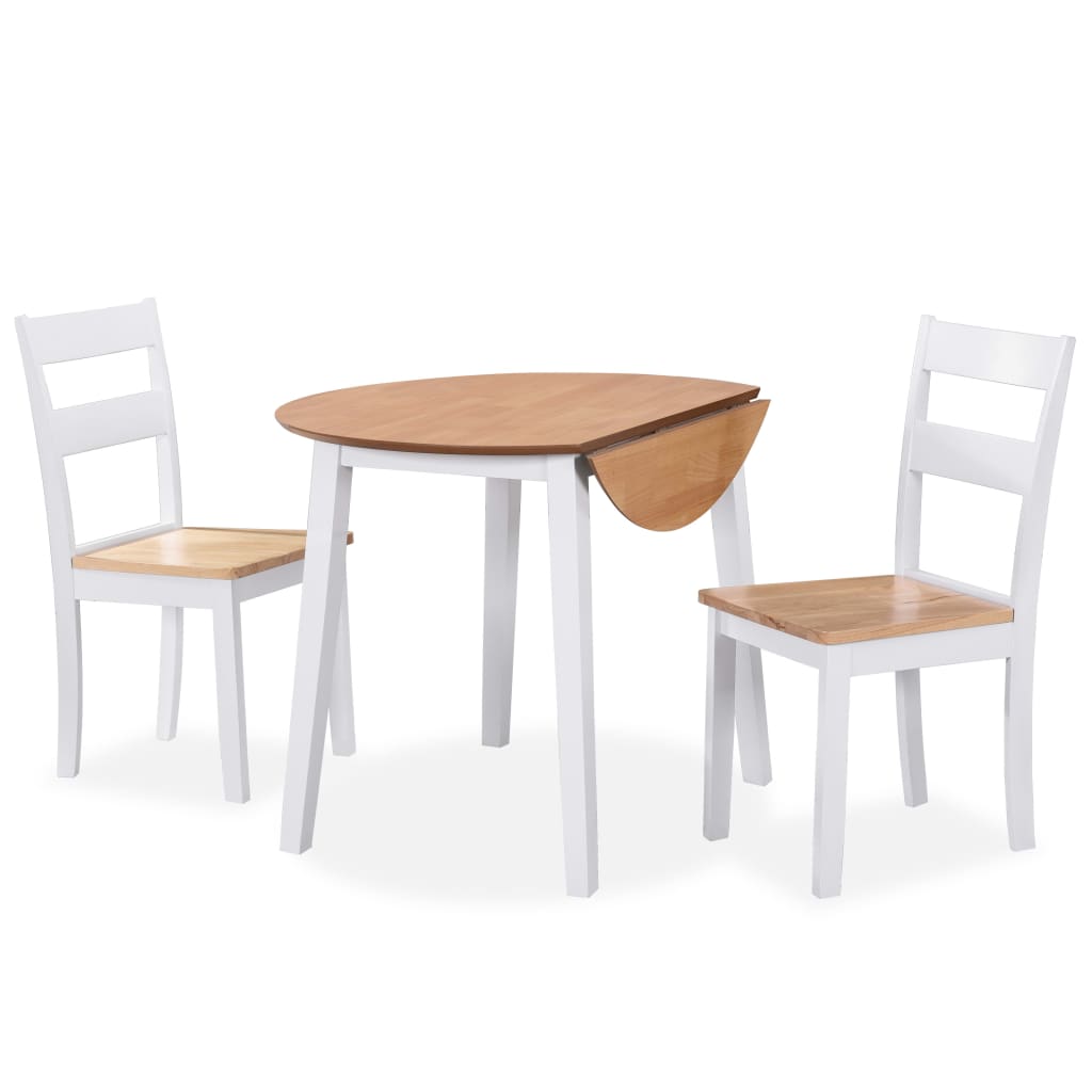 Eetkamerset MDF en rubberwood wit 3-delig is nu te koop bij PeponiXL, paradijselijk wonen!