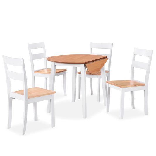 Eetkamerset MDF en rubberwood wit 5-delig is nu te koop bij PeponiXL, paradijselijk wonen!