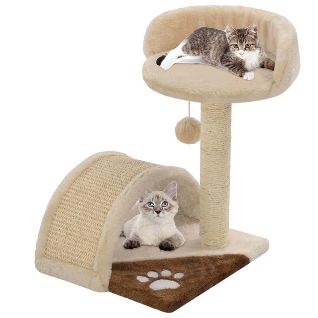 Kattenkrabpaal met sisal krabpaal 40 cm beige en bruin is nu te koop bij PeponiXL, paradijselijk wonen!
