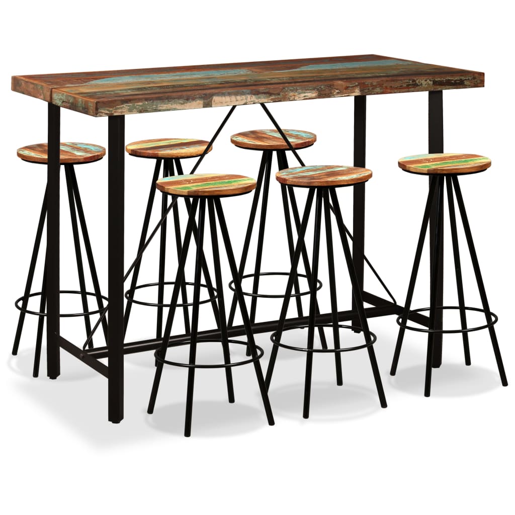 Barset massief gerecycled hout 7-delig is nu te koop bij PeponiXL, paradijselijk wonen!