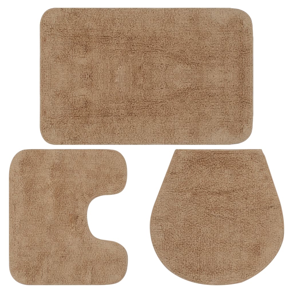 Badmattenset stof beige 3-delig is nu te koop bij PeponiXL, paradijselijk wonen!