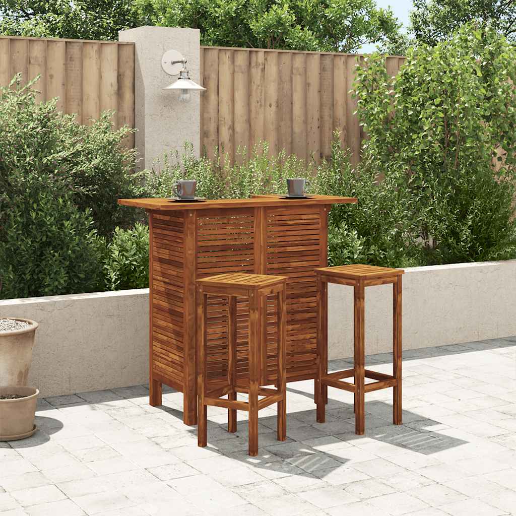 3-delige Bartafel en -stoelenset massief acaciahout is nu te koop bij PeponiXL, paradijselijk wonen!