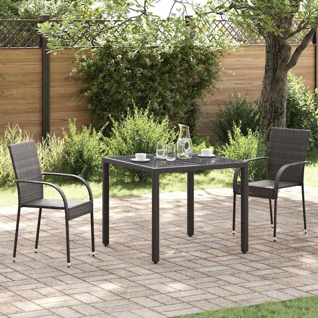 Tuinstoelen stapelbaar 2 st poly rattan bruin is nu te koop bij PeponiXL, paradijselijk wonen!