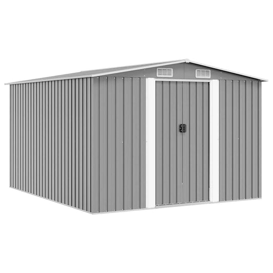 Tuinschuur 257x298x178 cm metaal grijs is nu te koop bij PeponiXL, paradijselijk wonen!