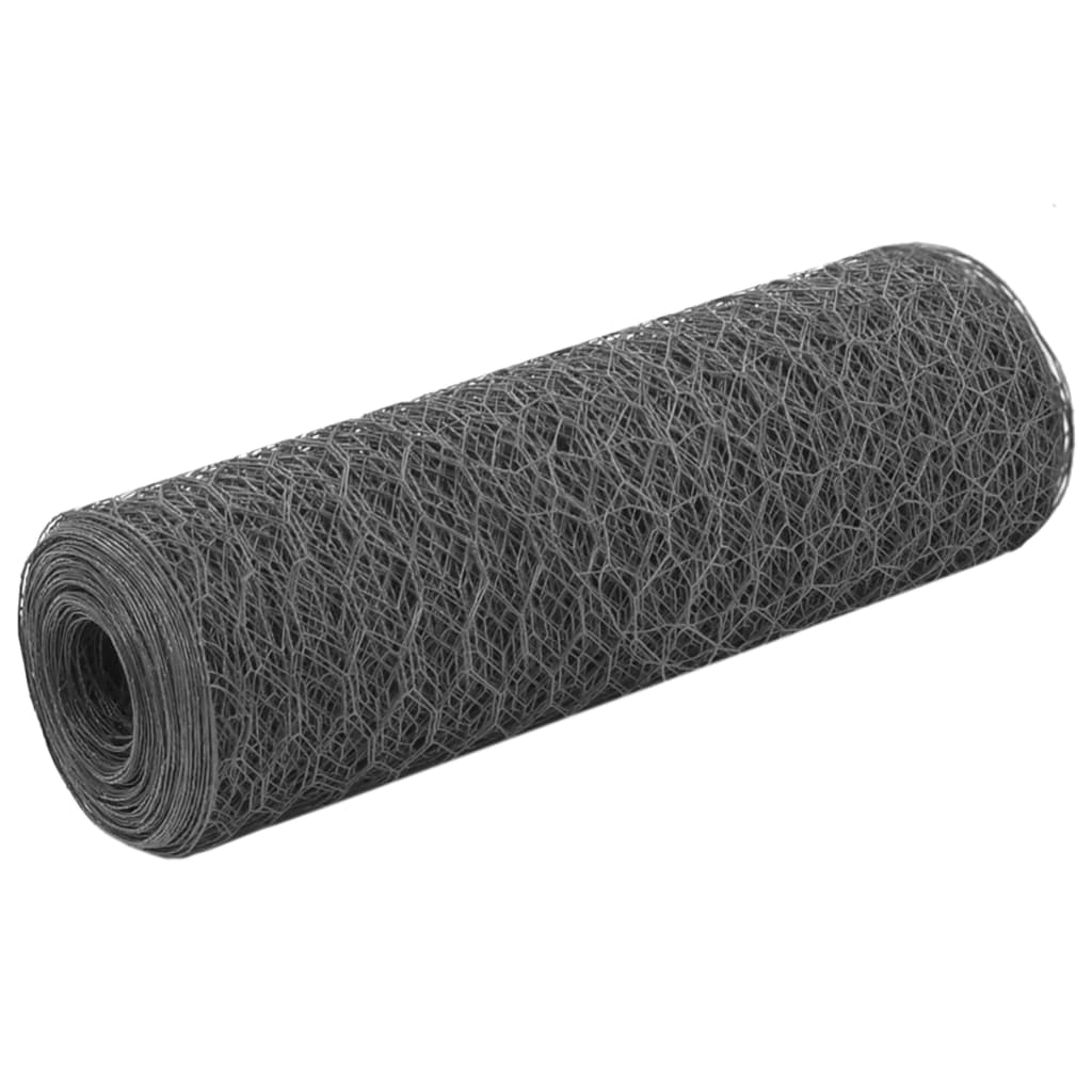 Kippengaas 25x0,5 m staal met PVC coating grijs is nu te koop bij PeponiXL, paradijselijk wonen!