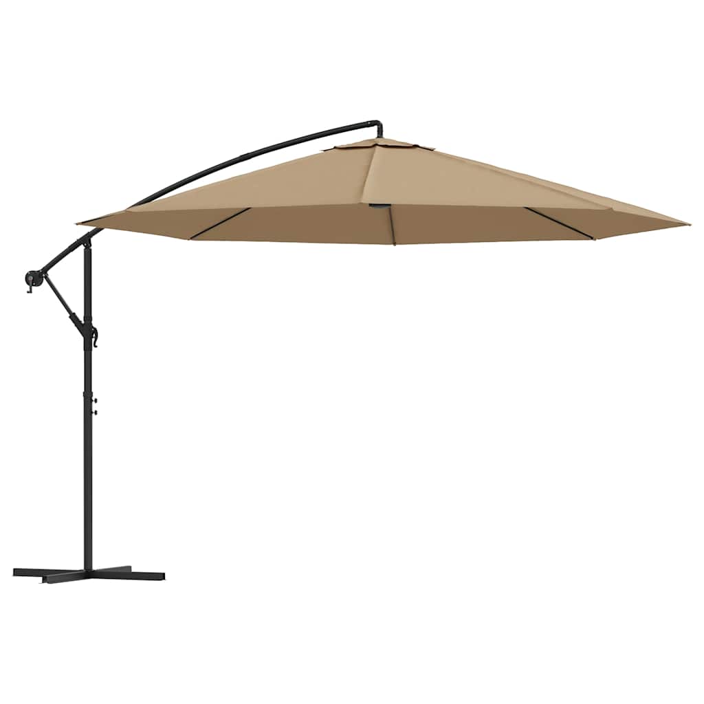 Zweefparasol met aluminium paal 350 cm taupe is nu te koop bij PeponiXL, paradijselijk wonen!