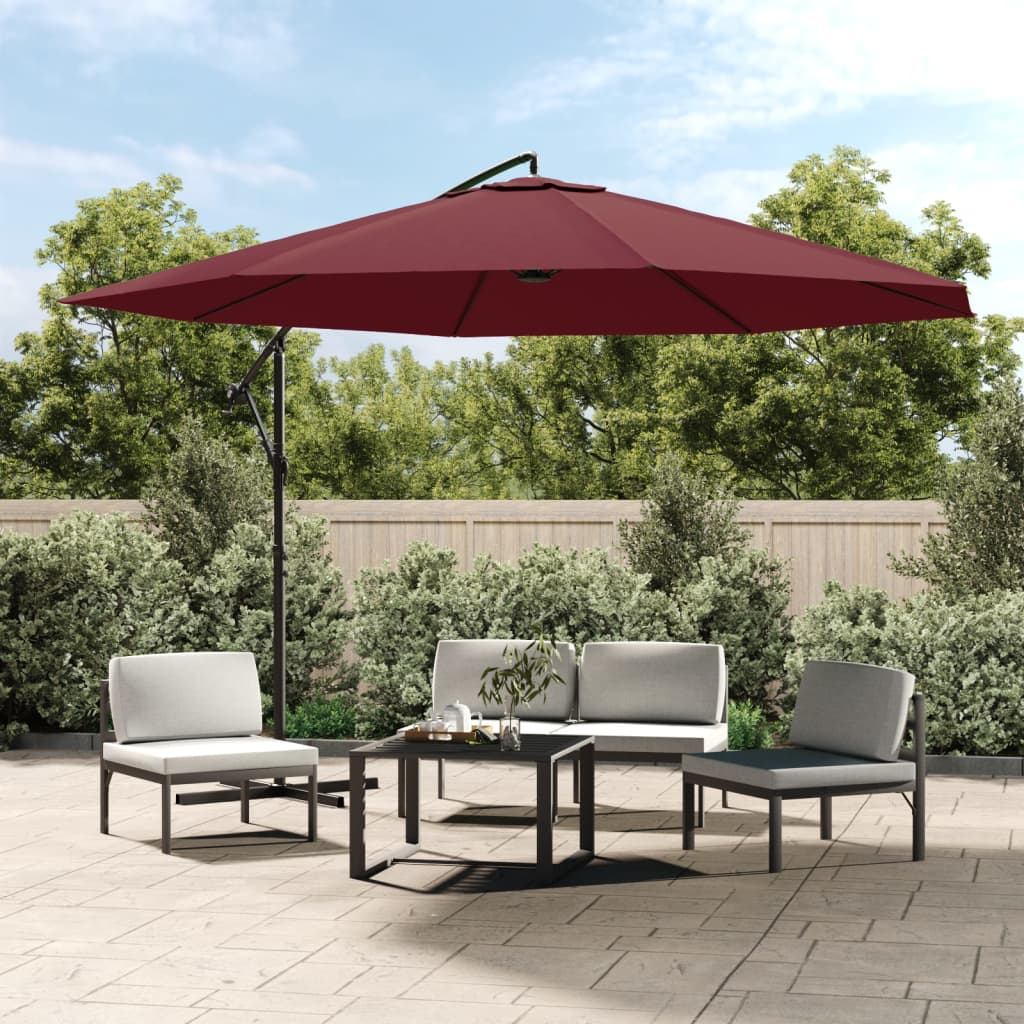 Zweefparasol met aluminium paal 350 cm bordeauxrood is nu te koop bij PeponiXL, paradijselijk wonen!