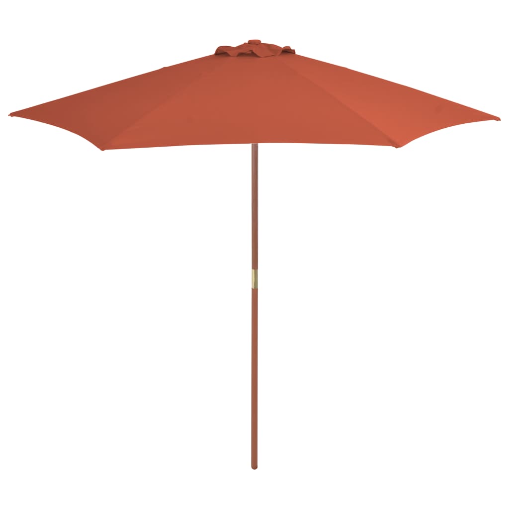 Parasol met houten paal 270 cm terracotta is nu te koop bij PeponiXL, paradijselijk wonen!