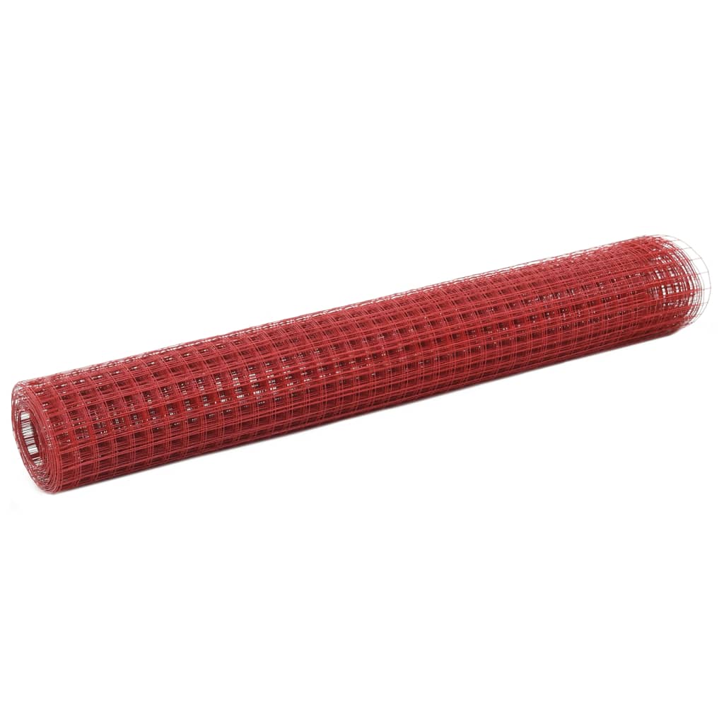 Kippengaas 25x1 m staal met PVC coating rood is nu te koop bij PeponiXL, paradijselijk wonen!