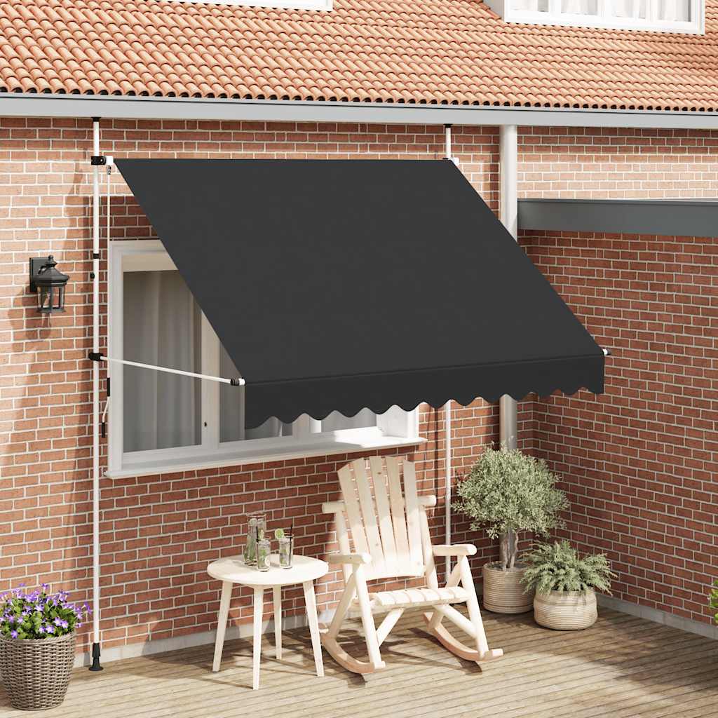 Luifel handmatig uittrekbaar 250 cm antraciet is nu te koop bij PeponiXL, paradijselijk wonen!