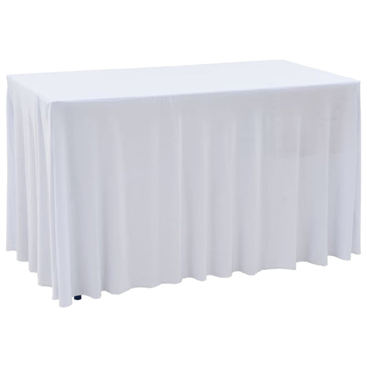 2 st Tafelhoezen stretch met rok 243x76x74 cm wit is nu te koop bij PeponiXL, paradijselijk wonen!