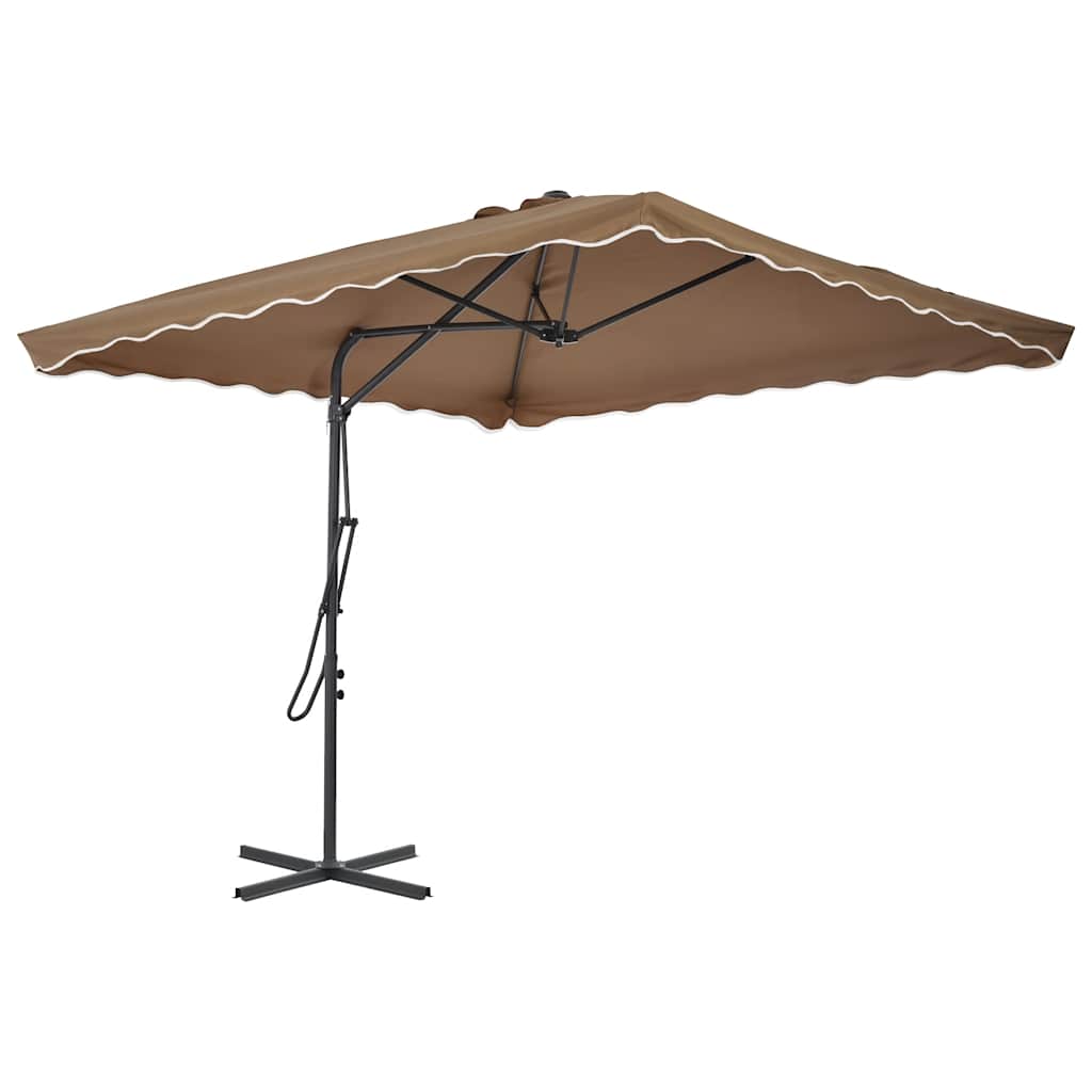 Parasol met stalen paal 250x250 cm taupe is nu te koop bij PeponiXL, paradijselijk wonen!