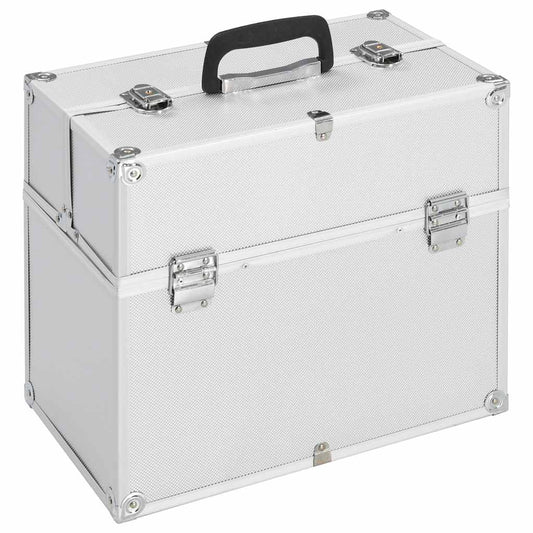 Make-up koffer 38x23x34 cm aluminium zilverkleurig is nu te koop bij PeponiXL, paradijselijk wonen!