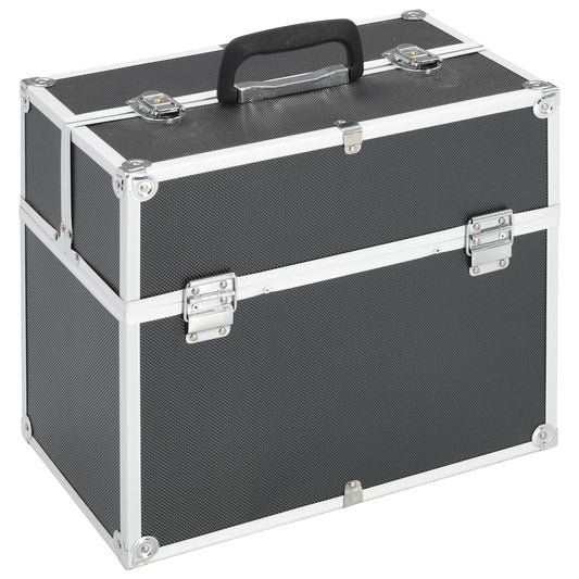 Make-up koffer 38x23x34 cm aluminium zwart is nu te koop bij PeponiXL, paradijselijk wonen!