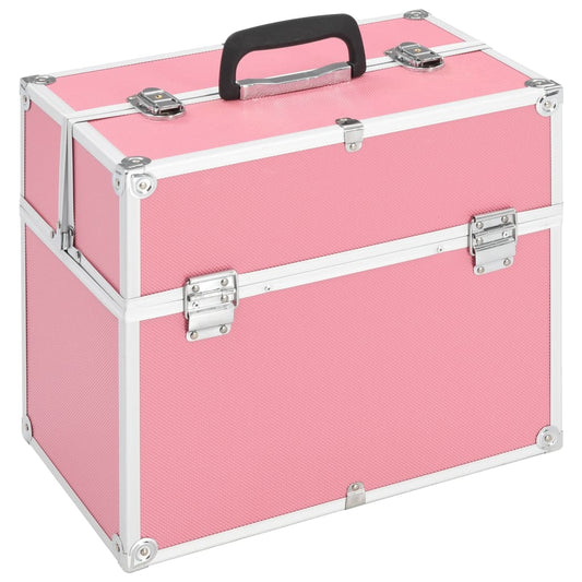 Make-up koffer 38x23x34 cm aluminium roze is nu te koop bij PeponiXL, paradijselijk wonen!